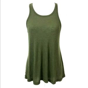 🔴Free People Green Ribbed Tank Top Racer Back S
